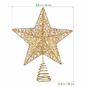 STOBOK Weihnachtsbaum Stern Topper Lichter 25cm Weihnachtsbaumspitze glitzernder baumkronen Lampe Ornament Party Dekoration - 7