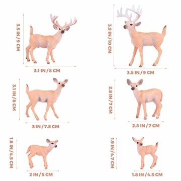 SUPVOX 6pcs White-Tailed Deer Figuren Ornamente Tierfiguren Sammlung Spielzeug Home Office Dekoration Handwerk Geschenk - 2