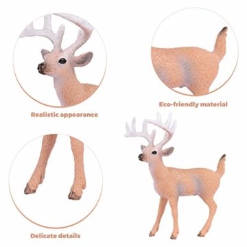 SUPVOX 6pcs White-Tailed Deer Figuren Ornamente Tierfiguren Sammlung Spielzeug Home Office Dekoration Handwerk Geschenk - 3