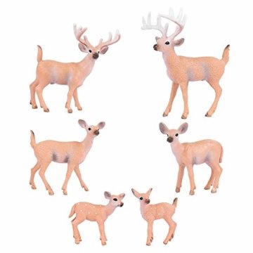 SUPVOX 6pcs White-Tailed Deer Figuren Ornamente Tierfiguren Sammlung Spielzeug Home Office Dekoration Handwerk Geschenk - 7