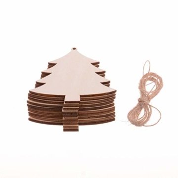 TheStriven 60 Stück DIY Weihnachtsdekoration Holz Scheiben Weihnachtsdeko Holz Anhänger Weihnachtsbaum Schmuck Christbaumschmuck Handwerkliche Verzierungen für Weihnachten Christbaum Schmuck - 5