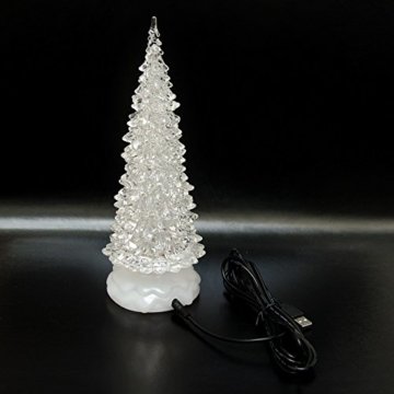 Tronje LED Christbaum 22cm Weihnachtsbaum mit Timer USB Tannenbaum beleuchteter Acrylbaum Wechselfarben - 4