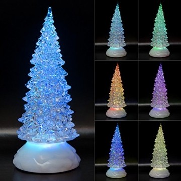 Tronje LED Christbaum 22cm Weihnachtsbaum mit Timer USB Tannenbaum beleuchteter Acrylbaum Wechselfarben - 1