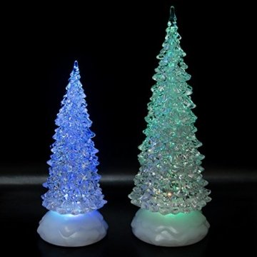 Tronje LED Christbaum 22cm Weihnachtsbaum mit Timer USB Tannenbaum beleuchteter Acrylbaum Wechselfarben - 5