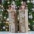 Valery Madelyn 2er 38.4cm LED Holz Säule Weihnachtsdekoration mit LED Beleuchtung Batteriebetriebene Holzsäule Ständer Aufsteller Tisch Weihnachtsdeko Weihnachtschmuck Wald Thema - 4