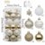 Valery Madelyn Weihnachtskugeln 35tlg. 5cm Plastik Christbaumkugeln Set, Weihnachtsbaumschmuck Dekoration Christbaumschmuck für Haus Dekoration Elegant Thema Weiß Gold - 3