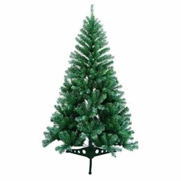 VINGO Künstlicher Weihnachtsbaum 120cm ca. 200 Grün Tannenbaum Weihnachtsdeko schwer entflammbar,inkl. Plastikständer für den Weihnachtsdekoration - 1