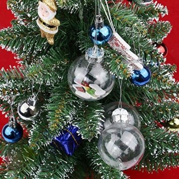 Warmiehomy 5 x Christbaumkugeln aus klarem Glas befüllbare Ornamente für Weihnachten Party Geburtstag Hochzeit Dekoration, Glas, farblos, 8cm - 5