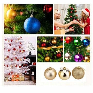 WAWJ 24PCS/Pack Weihnachtskugeln Christmas Tree Pendant Ornaments Baubles Weihnachtsbaum Dekoration Ball 4CM Plastic Gift for Xmas Holiday (Gold) - 8