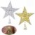 Weihnachtsbaum Stern,BETOY 2 Stücke Weihnachtsbaum Topper Star Sternform, Wiederverwendbar, Exquisit und Kompakt Weihnachtsbaumspitze für Weihnachtsdekoration, Weihnachtsbaum, Party, Wein,Gold,Silber - 1