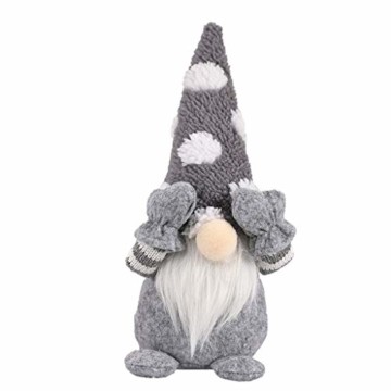 Weihnachtsgeschenk Wichtel Figuren Nordische Schwedische Nisse Weihnachten Santa Plüsch Handarbeit Skandinavischen Elf Zwerg Hause Herbst Haushalt Ornamente Santa Dolls (Grau) - 1