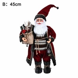 Weihnachtsmann Figurenpuppe 30/45cm Weihnachtsfigur Weihnachtsdeko Weihnachtsschmuck, Roten Robe-Verzierung, Weihnachten für Kinderfamilie und Freunde - 1