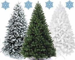XONIC Künstlicher Weihnachtsbaum Tannenbaum 30,60,90,120, 150, 180,210 240cm Christbaum Baum GRÜN Weiss Schnee (90, Weiss) - 1