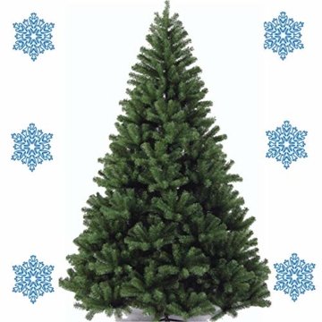XONIC Künstlicher Weihnachtsbaum Tannenbaum 30,60,90,120, 150, 180,210 240cm Christbaum Baum GRÜN Weiss Schnee (210, GRÜN) - 2