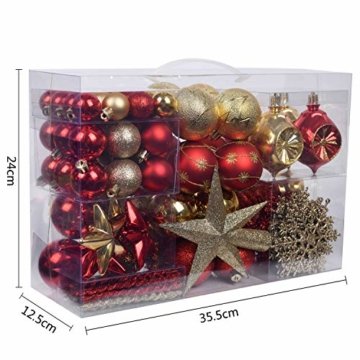 Kunststoff Weihnachtsbaumkugeln Box Mit Aufhanger Christbaumkugeln Plastik Bruchsicher Yileey Weihnachtskugeln Weihnachtsdeko Set Gold Und Rot 101 Stk In 9 Farben Mehrweg Weihnachtsbaumschmuck Saisonale Deko Kuche Haushalt Wohnen Suenaacampo Com