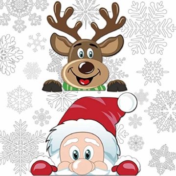 Yuson Girl Schneeflocken Fensterbild Abnehmbare Weihnachten Aufkleber Fenster Weihnachten Deko Weihnachtsmann Elk Wandtattoo Weihnachten Statisch Haftende PVC Aufkleber - 5