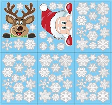 Yuson Girl Schneeflocken Fensterbild Abnehmbare Weihnachten Aufkleber Fenster Weihnachten Deko Weihnachtsmann Elk Wandtattoo Weihnachten Statisch Haftende PVC Aufkleber - 7