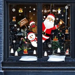 Yuson Girl Weihnachten Aufkleber Fenster Weihnachtsmann Elch Schneemann Abnehmbare Weihnachten Deko Wandtattoo Weihnachten Statisch Haftende PVC Aufkleber - 1