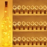 (24 Stück) Flaschenlicht Batterie, kolpop 2m 20 LED Glas Korken Licht Kupferdraht Lichterkette für flasche für Party, Garten, Weihnachten, Halloween, Hochzeit, außen/innen Beleuchtung Deko (Warmweiß) - 1