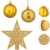 Adorfine 101 teilig Weihnachtskugel Set Christbaumkugeln Baumschmuck mit Gold Christbaumspitze Sterne Kiefernzapfen Weihnachtsbaumschmuck Kunststoff Baumkugeln Weihnachtsdeko (Gold) - 4