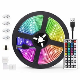 AGPTEK LED Strip LED Streifen 5M 20 Farbe, LED Lichterkette 6 DIY-Modi, Cuttable, LED Leiste für Party, Hausbeleuchtung, Bar, KTV, Weihnachtsbaum, Halloween, Thanksgiving, Weihnachten - 1