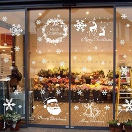 Begleri 135 Fensterbilder für Weihnachten,Schneeflocken mit Fensterdeko -Statisch Haftende PVC Aufklebe - 1