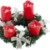 Britesta Gestecke LED-Kerze: Adventskranz, silbern, 4 rote LED-Kerzen mit bewegter Flamme (Weihnachtsschmuck LED-Beleuchtung) - 2