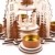 Brubaker Weihnachtspyramide Kathedrale 29 cm - Maria, Josef und Jesus - 2 Etagen - Teelichtpyramide mit 4 Teelichthaltern aus Metall - Holz Natur - 2