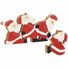 com-four® Kantenhocker Weihnachtsmann aus Holz - Kantensitzer Weihnachten - Weihnachtsdekoration - Fensterbrett-Deko - Tischdeko - Weihnachten (Weihnachtsmänner) - 1