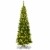 COSTWAY 135/200cm Bleistift Weihnachtsbaum mit warmweißen LED-Leuchten, künstlicher Tannenbaum mit Klappsystem und Metallständer, Christbaum PVC Nadeln, Kunstbaum Weihnachten Grün (200cm) - 1