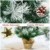 COSTWAY 60cm Künstlicher Mini Weihnachtsbaum, Tisch Tannenbaum mit Zementbasis, schneebedeckter Christbaum mit Kiefernzapfen, Kunstbaum Weihnachten 34 Spitzen PVC Nadeln, grün - 4