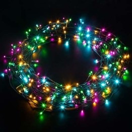 Elegear Bunt Lichterkette Außen 20M 200 LEDs Lichterkette Außen 8 Modi Weihnachtsbeleuchtung für Innen Außen IP44 Außenlichterkette für Weihnachten Deko Geburtstag Feiertag Party Hotel Garten - 1