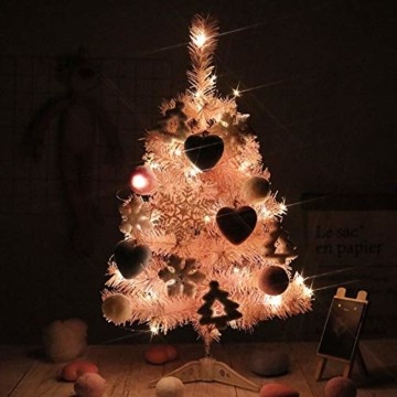FEIGO Weihnachtsbaum Tannenbaum mit LED, Silber Mini LED Weihnachtsbaum für Weihnachten, Advent, als Stimmungslicht, Christbaum (50 cm) - 2