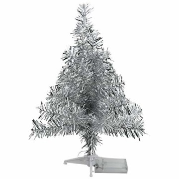 FEIGO Weihnachtsbaum Tannenbaum mit LED, Silber Mini LED Weihnachtsbaum für Weihnachten, Advent, als Stimmungslicht, Christbaum (50 cm) - 1
