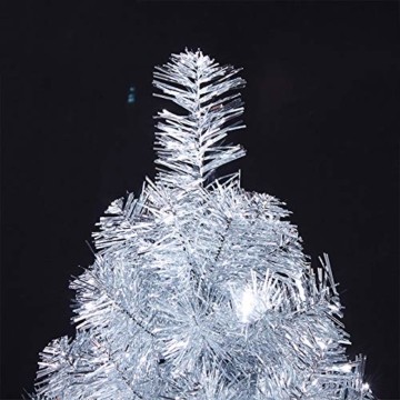 FEIGO Weihnachtsbaum Tannenbaum mit LED, Silber Mini LED Weihnachtsbaum für Weihnachten, Advent, als Stimmungslicht, Christbaum (50 cm) - 6