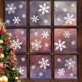 Fensteraufkleber Schneeflocke Weiß,Weihnachten Selbstklebend Fensterdeko,Schaufenster Deko Weihnachten,Schaufenster Deko Weihnachten,Christmas Decorations Window,Weihnachtsdeko Weiß(135pcs) - 1