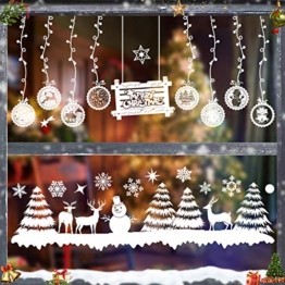 Fensterbilder Weihnachten Selbstklebend,Fensterbilder Weihnachten,Schneeflocken Weihnachtsdeko,Weihnachtsdeko,PVC Fensterdeko Selbstklebend,Fensterdeko Schneeflocken,Weihnachten Fensterdeko - 1