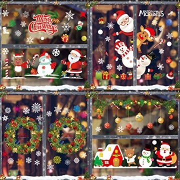 Fensterbilder Weihnachten Selbstklebend,Fensterbilder Weihnachten,Schneeflocken Weihnachtsdeko,Weihnachtsdeko,PVC Fensterdeko Selbstklebend,Fensterdeko Schneeflocken,Weihnachten Fensterdeko - 5