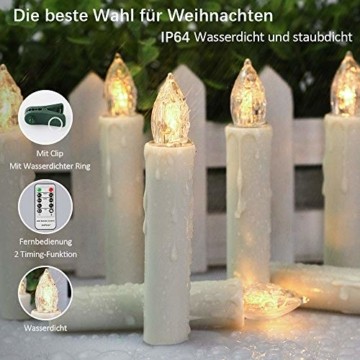 Flammenlose Kerzen, 30 LED-Kerzen Batteriebetrieben mit Fernbedienung und Timer für Hochzeit, Geburtstags, Weihnachten, Ostern, Halloween - 5