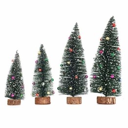 Gukasxi Künstliche Weihnachtsbäume Mini Weihnachtsbaum Künstlich Klein Weihnachtsdeko Miniatur Tannenbaum Grün Mini Christbaum Tree Klein Weihnachtsdeko Figuren Weihnachtsbaum mit Schleifen - 1