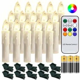 Hengda 30 Stück LED Weihnachtskerzen mit Fernbedienung RGB Kerzen Lichterkette mit Batterien Christbaumkerzen Kabellos LED Kerzenlichter Weihnachts - 1