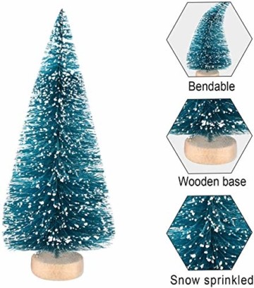 HIQE-FL Miniatur Tannenbaum,Naturgetreuer Weihnachtsbaum,Mini Weihnachtsbaum Plastik,Weihnachtsbaum Klein Geschmückt,Mini Christbaum,Künstlicher Weihnachtsbaum(Blau) - 2