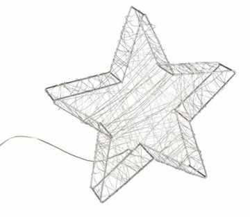 Idena 30470 - LED Dekoleuchte Stern aus Metall, mit 120 LED in warm weiß, batteriebetrieben, 6 Stunden Timer Funktion, Innen und Außenbereich, ca. 38 x 36 x 6 cm, für Weihnachten, als Stimmungslicht - 1