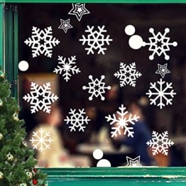 JUYOO 108 Weihnachts Schneeflocke Fenster haftet Aufkleber, Abnehmbare Statisch Weihnachten Fensterbild für Weihnachts Fenster Anzeige, Partyzubehör, Winter Dekoration (4 Blätter) - 1