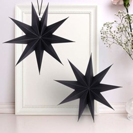 KATELUO 30cm Papier Stern Dekoration,3D Sterne Form für Weihnachten,Papierstern Weihnachtsdeko,weihnachtsdeko papierstern.(2 Stück) (schwarz) - 1