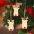 KOHMUI Holz Weihnachtsdeko Anhänger Set, Christbaumschmuck Weihnachtsbaumschmuck, Baumschmuck zum Hängen, 24 Christbaum Hirschkopf Rentier Weihnachtssnhänger mit 18 Frohe Weihnachten Aufkleber - 3