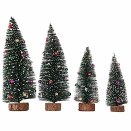 Künstlicher Weihnachtsbaum 4 Größen Künstlicher Weihnachtsbaum Miniatur Klein Tisch Christmasbaum Mini Tannenbaum Weihnachts Baum Dekoration Geschenk Tischdeko, DIY Schaufenster (Grün Weihnachtsbäume) - 1