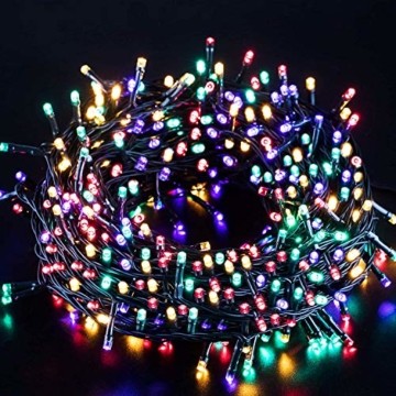 LED Lichterkette Batterie 40M 300 LEDs Elegear Lichterkette Außen Timer Memoryfunktion 8 Modi IP44 Wasserdicht Weihnachtsbeleuchtung Lichterkette Innen für Weihnachtsdeko Party Weihnachtsbaum 4 Farbe - 1