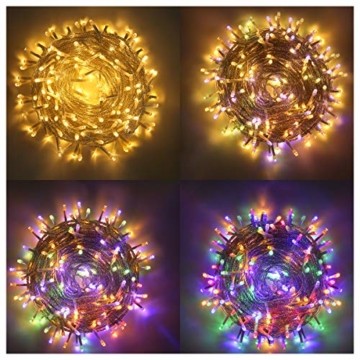 LED Lichterkette Innen, Ollny 10M 100 LED Lichterketten für zimmer, Warmweiß und Bunt, Dimmbar Fairy String Lights für Innen Outdoor Weihnachten Party Garten Hochzeit Deko - 1