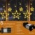 LED Lichterkette mit 12 Sterne, 138 LEDs Lichtervorhang weihnachtslichter Sternenvorhang 8 Modi Für Innen Außen, Sterne Vorhang Lichter, Weihnachten, Party, Hochzeit, Garten, Balkon, Deko (Warmweiß) - 4